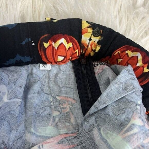 Halloween Black & Orange Pumpkin Short Skater Skirt Women’s Plus Size 1X Witchy - Picture 5 of 9